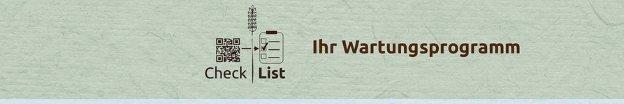 CheckList – Ihr Wartungsprogramm